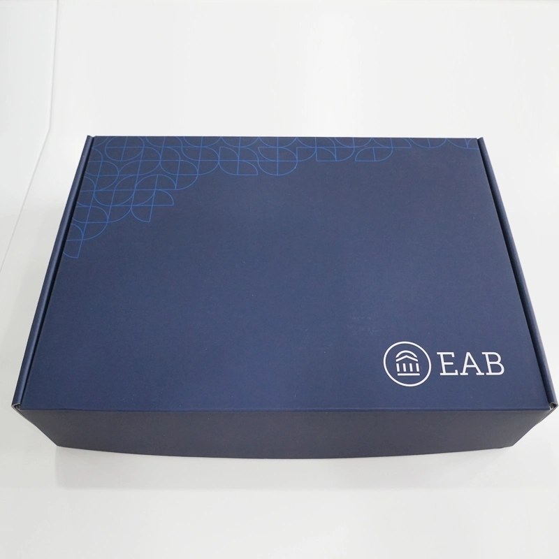 Blue Rectangular Folding Carton Die Cut Kraft Cardboard Box Packaging Corrugated Box