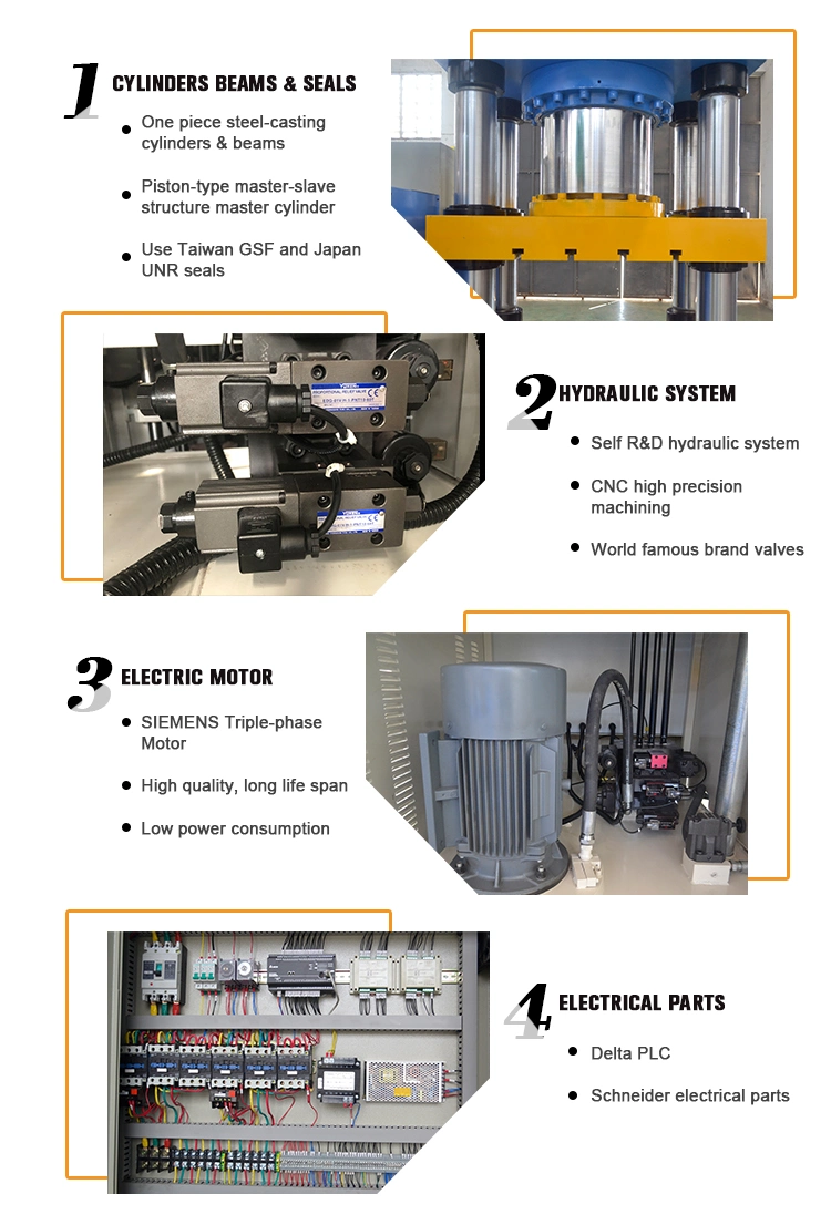 4 Column 100 Ton Hydraulic Press for Metal Sheet with Top Configuration