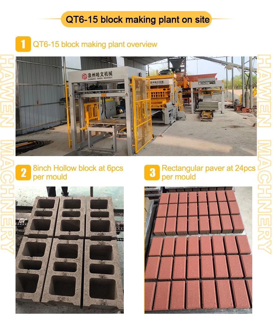 Manufacturer Price Full Automatic Hydraulic Concrete Cement Hollow Paving Brick Block Making Machine