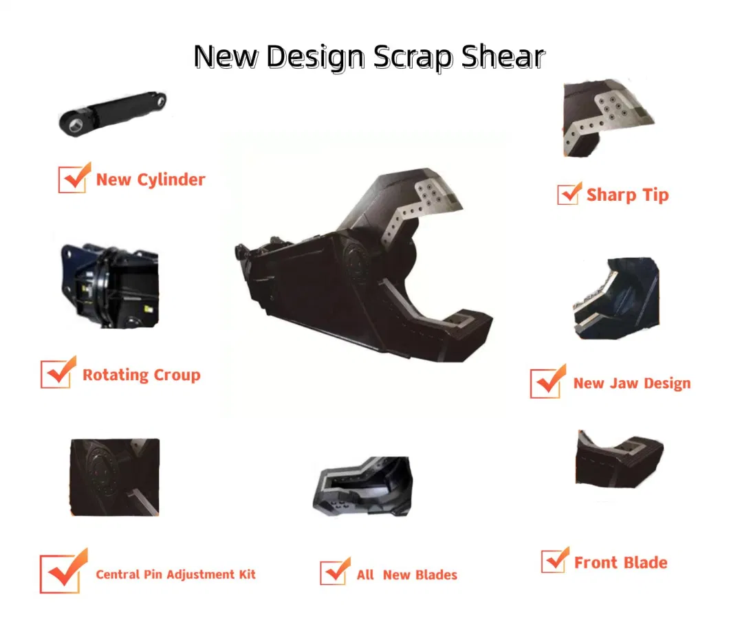 Hydraulic Shearing Metal Cutting Machine Excavator Scrap Shear for Sale