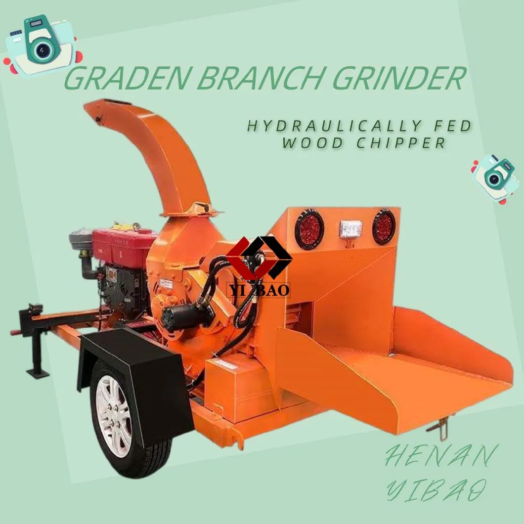 China Factory Garden Farm Tree Leaves Gasoline Engine Mini Crusher Mill Tree Chipper Branch Cutting Machine