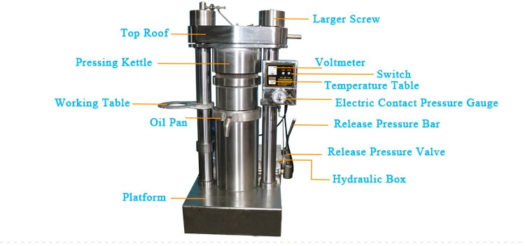 Small Hydraulic Coconut Seasme Cocoa Bean Oil Extractor Oil Presser Cold Oil Press Machine