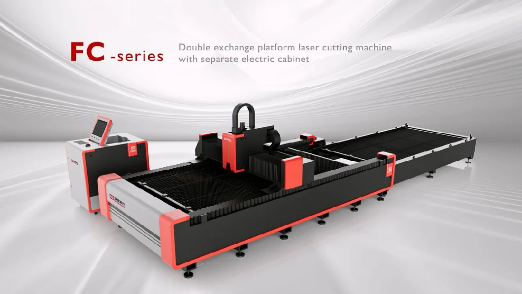 CNC Fiber Laser Cutting Machine with Separate Electric Cabinet and Exchangeable Table for Metal Sheet Metal Plate