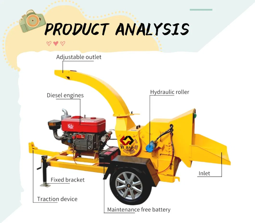 China Factory Garden Farm Tree Leaves Gasoline Engine Mini Crusher Mill Tree Chipper Branch Cutting Machine