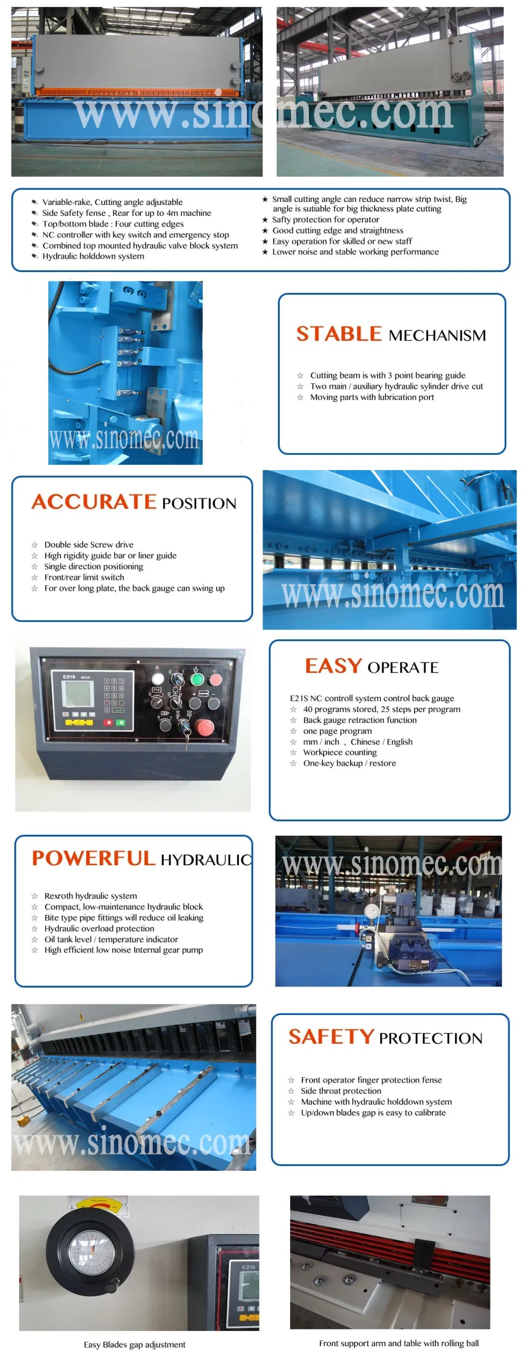 CNC Hydraulic Guillotine Shear Machine / Nc Hydraulic Shearing Machine/ CNC Metal Sheet Cutting Machine (QC12K-8X2500)