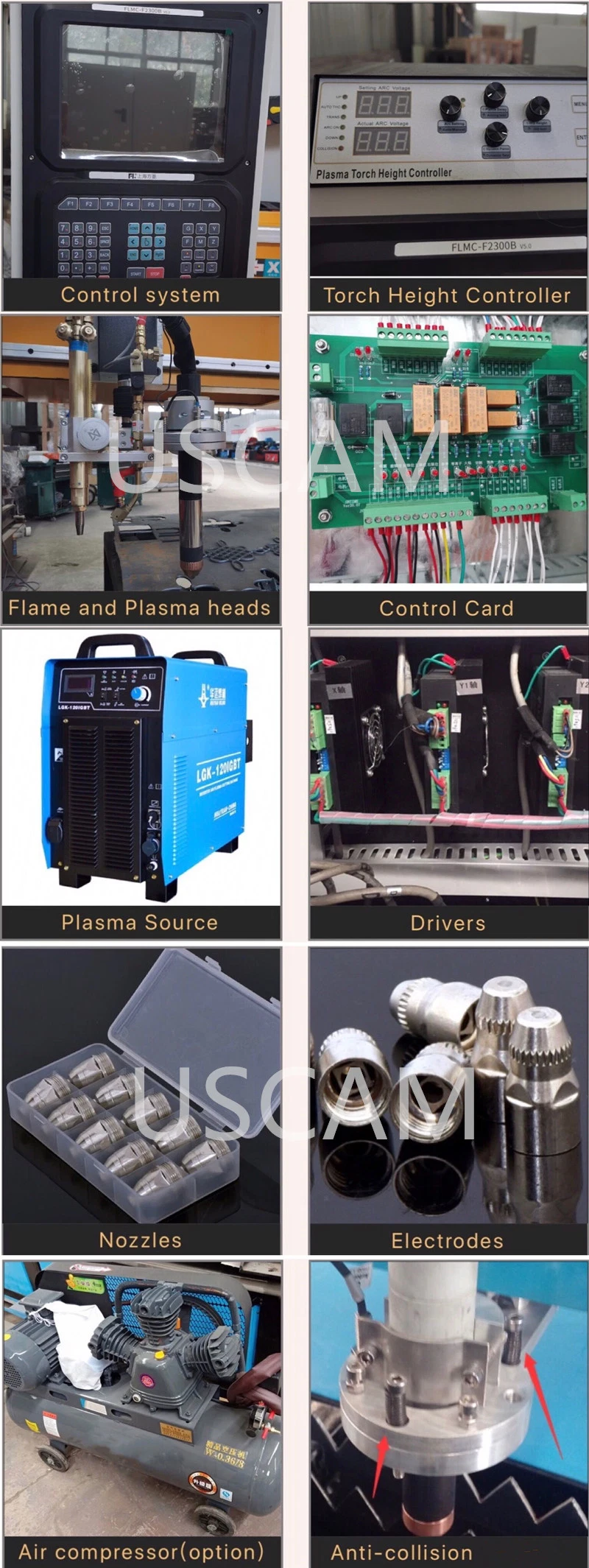 Best Price Gantry Plasma Metal Cutting Machine Power Source Lgk 63A 100A 120A 160A 200A Business Industrial CNC Plasma Cutter 2040 2060 3080