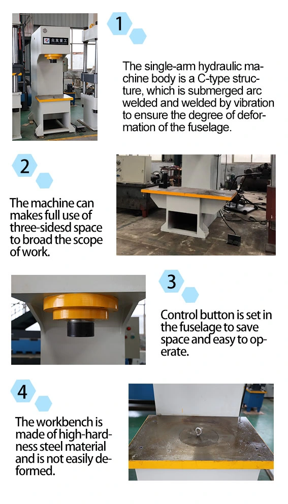 40 Ton C Frame Type Single Column Hydraulic Press Machine with Big Working Area