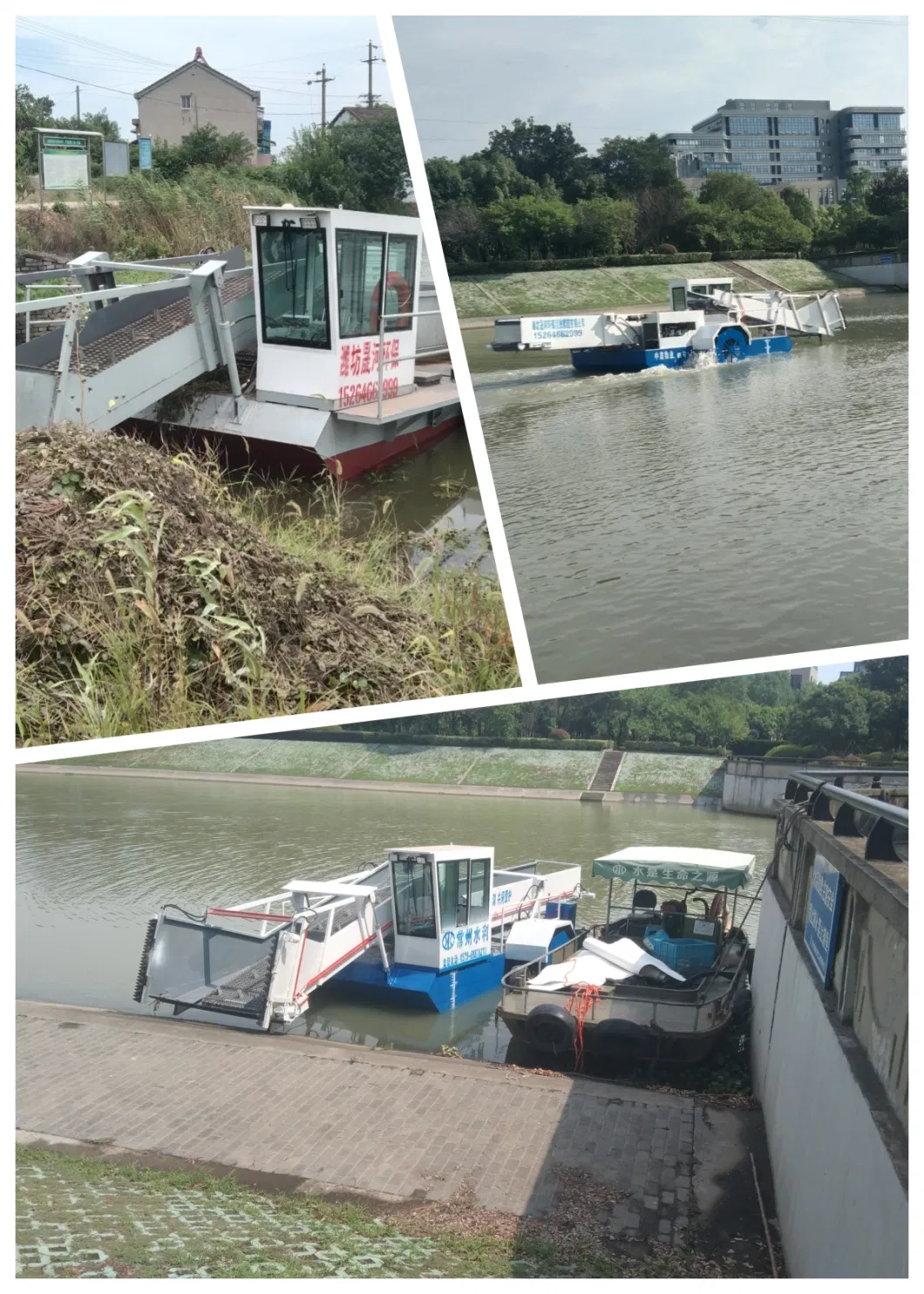 Water Hyacinth Reed Cutting Harvesting Automaticlly in Lake/River