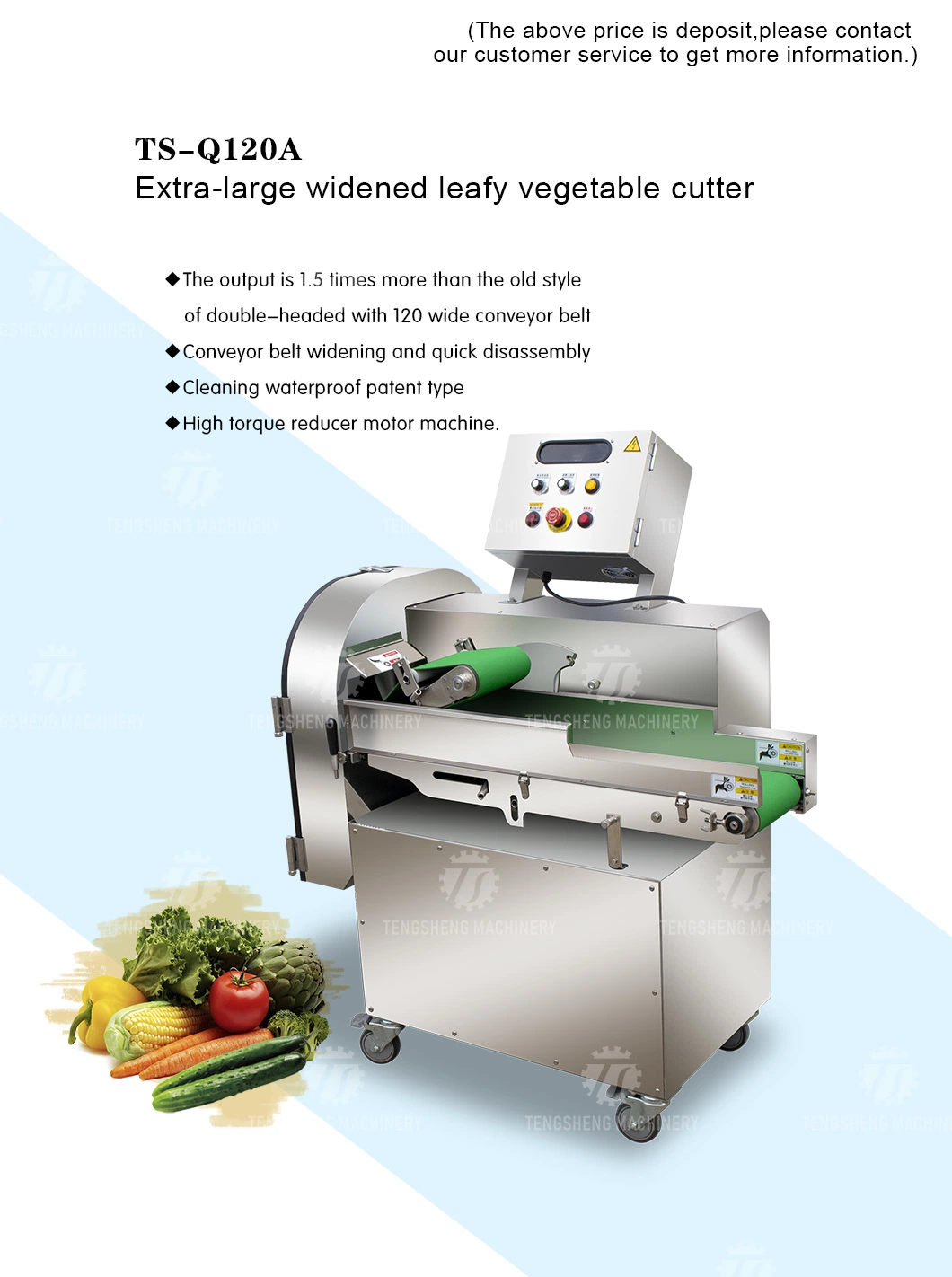 Extra-Wide Leaf Vegetable Chopping Machine with Large Yield and High Speed Cutting Vegetables