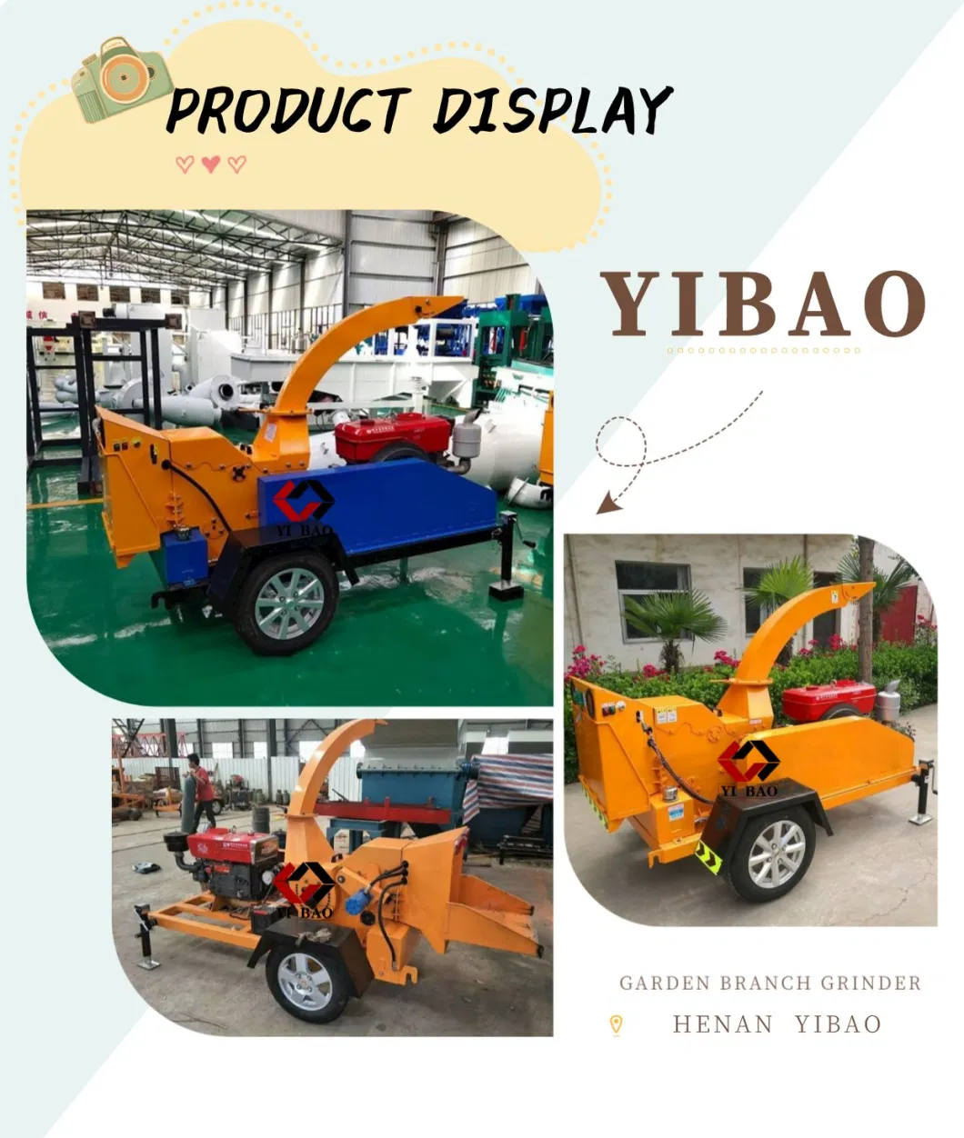 China Factory Garden Farm Tree Leaves Gasoline Engine Mini Crusher Mill Tree Chipper Branch Cutting Machine