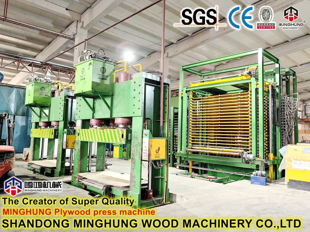 Hydraulic Woodworking Veneer Plywood Hot Press Machine with Automatic Loader and Unloader