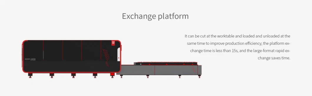 High Power Fully Enclosed CNC Fiber Laser Cutting Machine with Exchangeable Table for Metal Plate Sheet