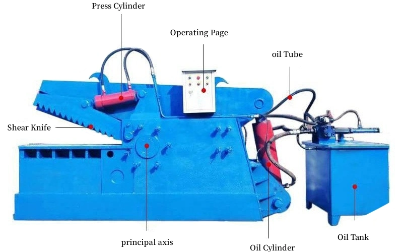 Recycling Machine for Cutting Metals Aluminum Recycling Machine Vertical Shear Alligator Shear 1500mm Steel Scrap Sheet Shearing Machine