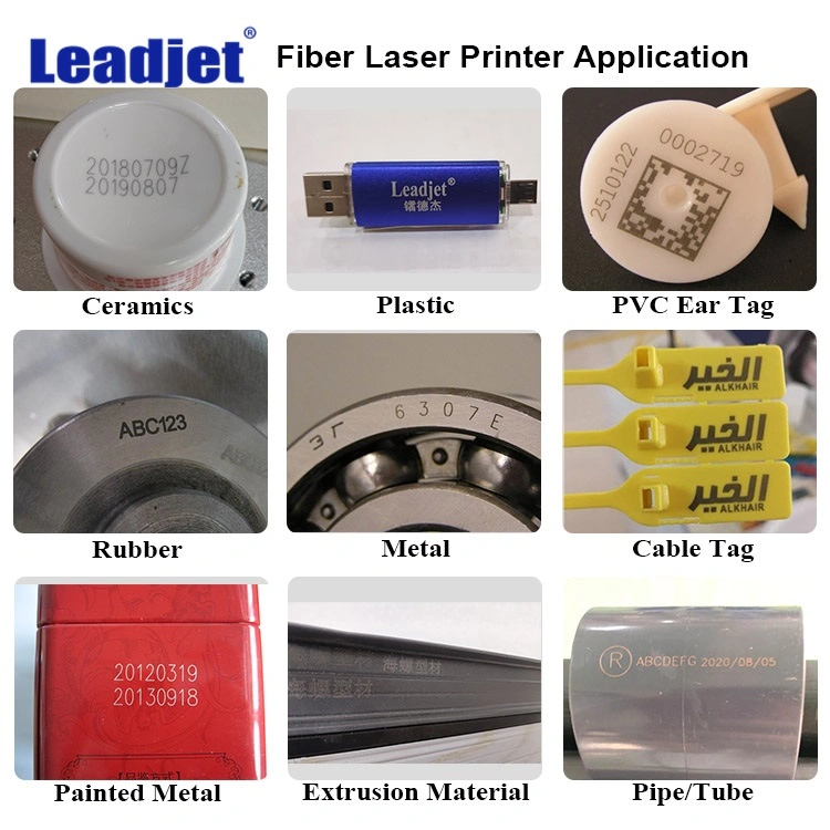 Manufacturer Optical Fiber Laser Logo Marking Printing Machine on Bottles/Tubes/Bags