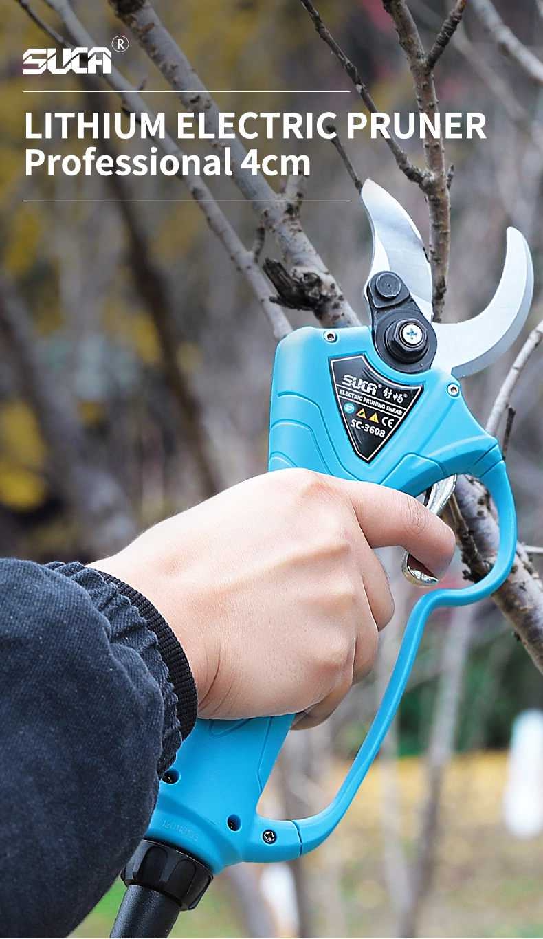 Professional 40mm Electric Fruit Pruning Shear/Electric Bypass Pruner Lightweight Portable Built-in Battery Pruning Shears