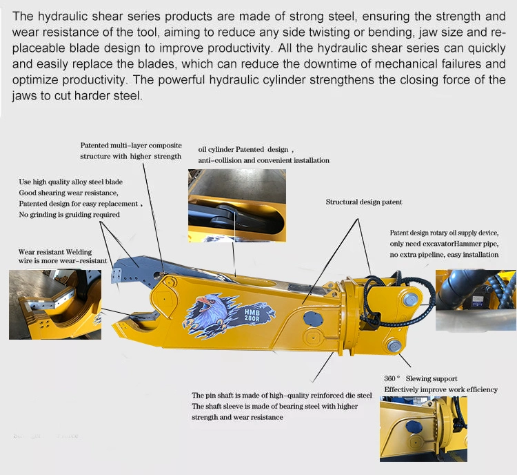 20ton Excavator Hydraulic Eagle Scrap Metal Cutting Machine Sheet Shear