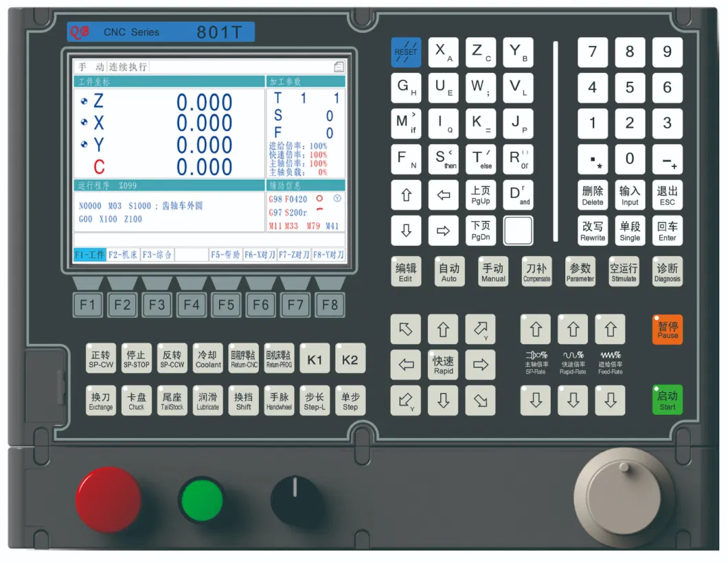 Replace GSK System 801t Cheap and High Stability Automatic PLC Two Axis Absolute Value Cutting Lathe Router Control Servo System CNC Machine Tool Controller