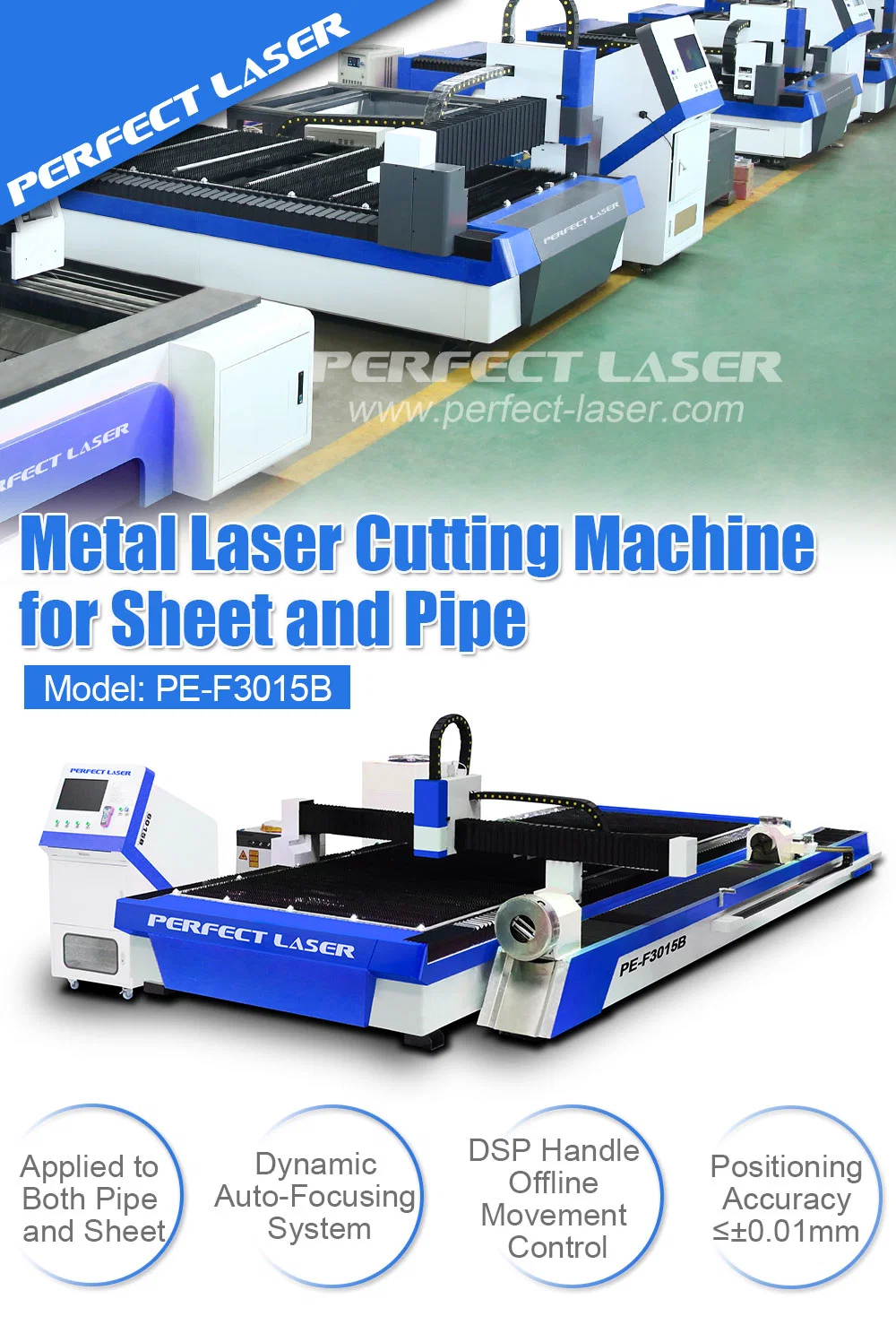 Perfect Laser-1kw 2kw 3kw 500W 1000W 1500W 2000W 3000 Watts Metal Sheet Round Tube Square Pipe Ipg Raycus/Max Rotary CNC Fiber Laser Cutting Machines Price