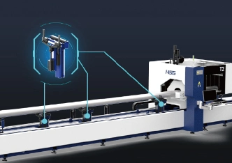 Hsg 3000W Three -Chuck Metal Tube Laser Cutter T2 Series Price