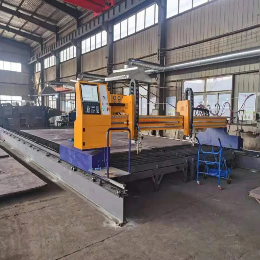 Large Size High Precision Low Cost Heavy Duty Industrial CNC Gantry Type Plasma and Gas Flame Cutting Machine for Iron Carbon Steel Ss Thick Metal Sheet Plate