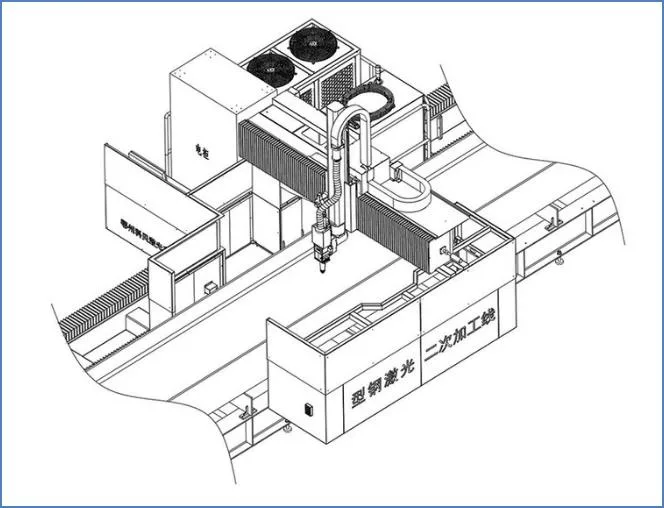 CNC 3D Laser Bevelling Cutting Drilling Machine for H/I/U Beam Steel