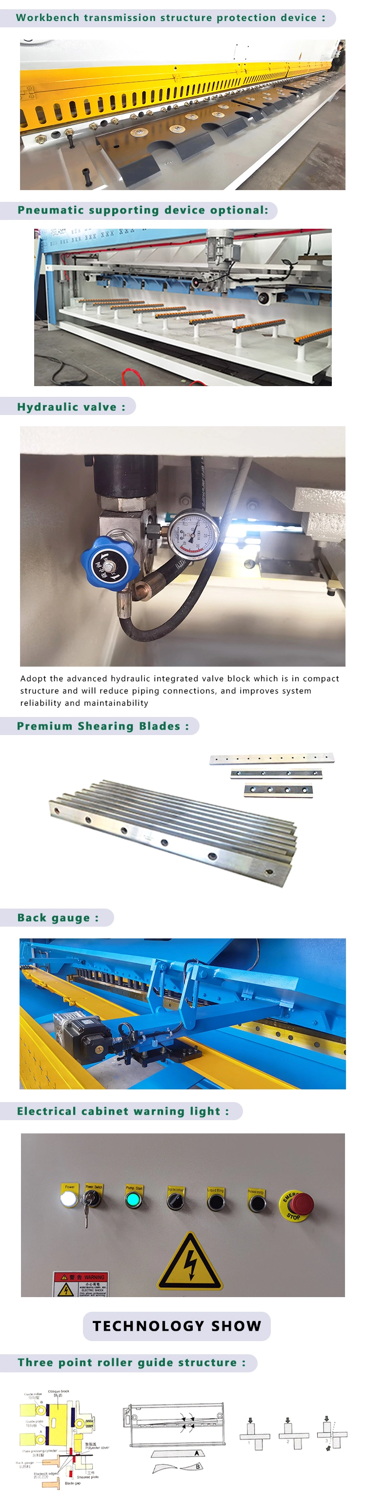 Rongwin QC11y Hydraulic Guillotine Shearing Machine for Sheet Metal Cutting