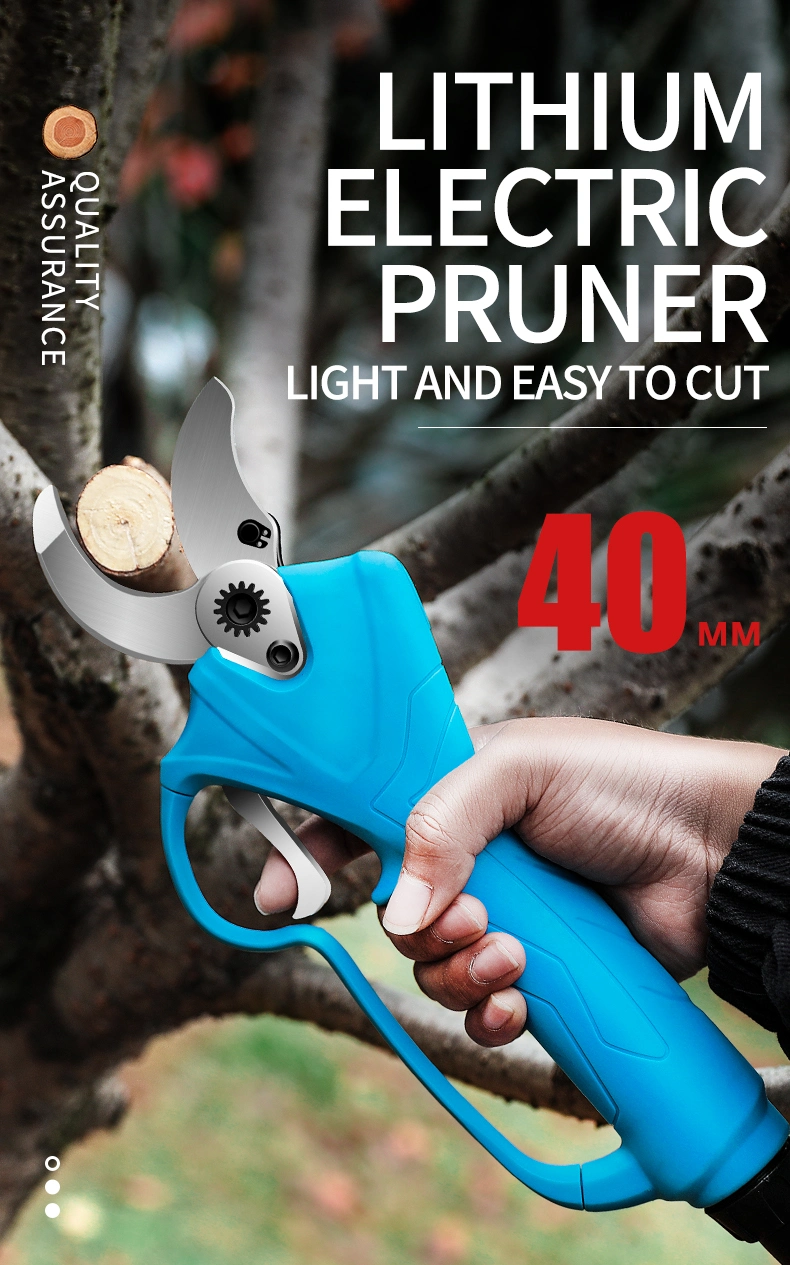 Professional 40mm Electric Fruit Pruning Shear/Electric Bypass Pruner Lightweight Portable Built-in Battery Pruning Shears