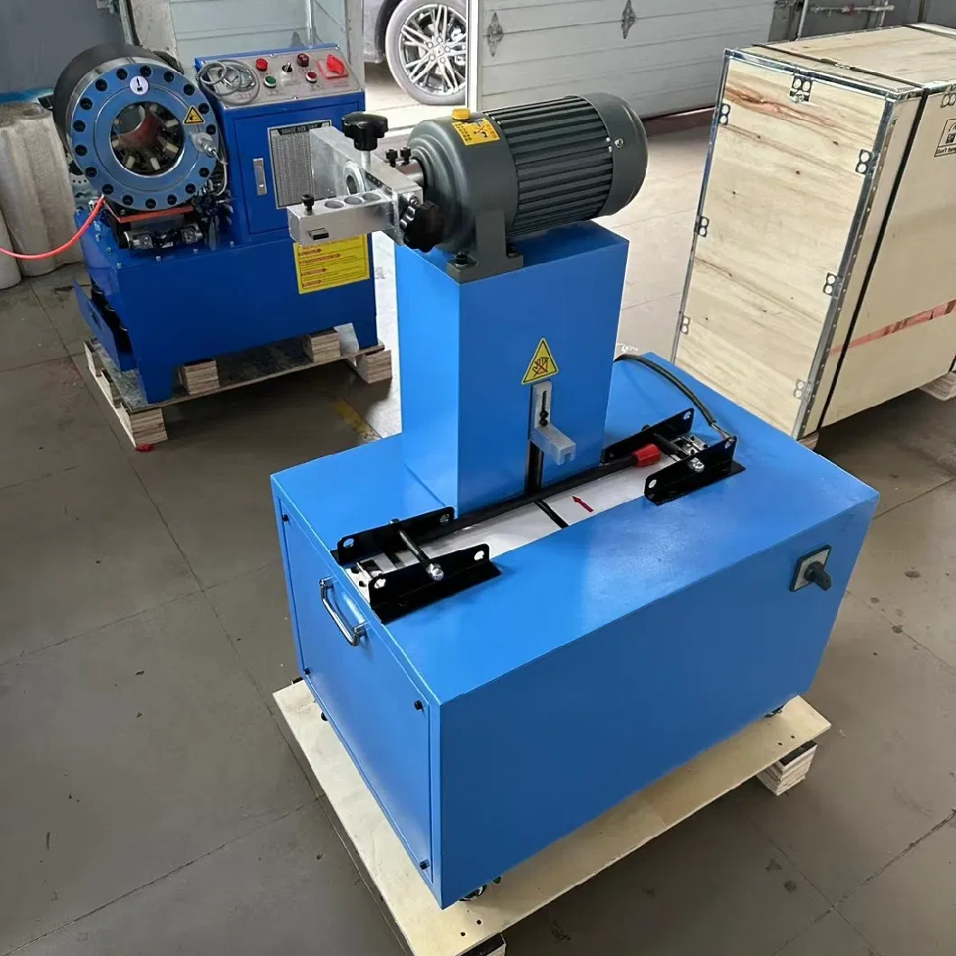 Easy Operation Industrial Hose Cutting and Skiving Machine 2&quot; Automatic Vertical Hydraulic Hose Fitting Crimping Machine Pipe Press Cutter Machine