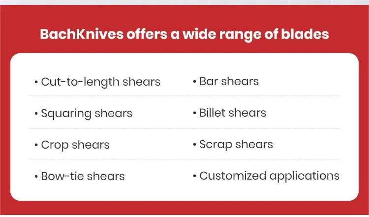Shinite Customized Metal Steel Rod Shear Blade for Various Steel Bar Cutting Processing