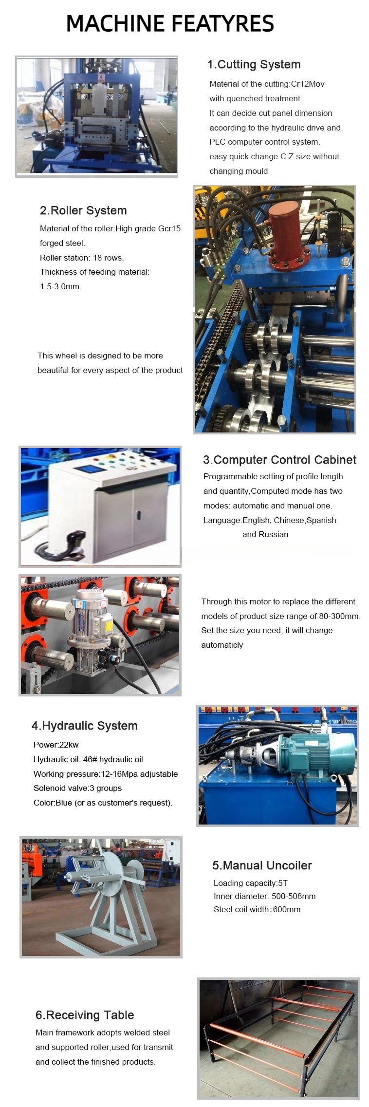 Purlin Roll Forming Machine C Z Purlin Cold Rolling Mills