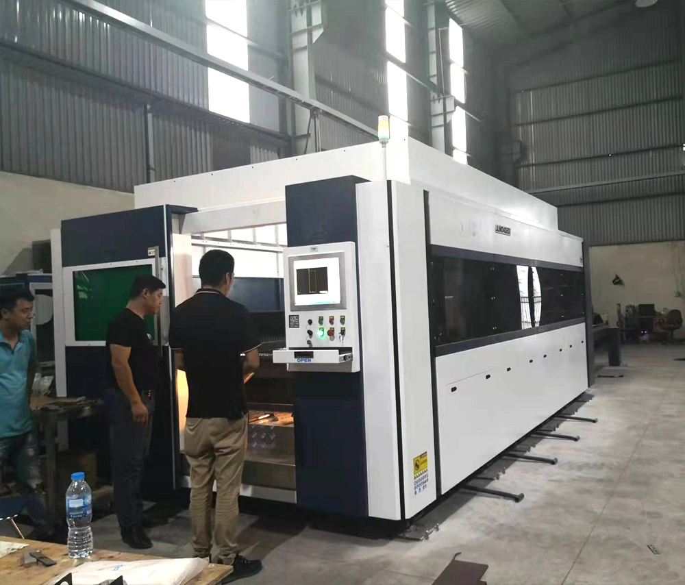 Double Table CNC Metal Fiber Laser Cutting Machine Price 6kw 12kw 15kw 20kw 30kw 40kw 60kw 80kw for Sale