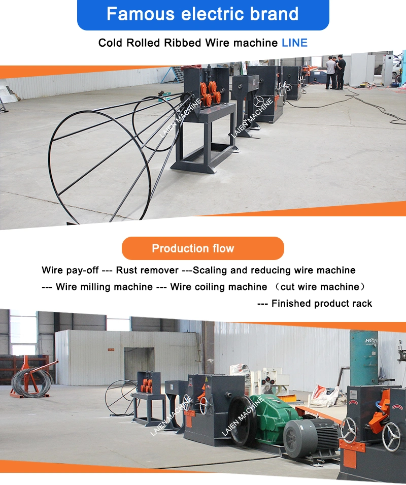 Coldrolled Three Side Ribbed Steel Iron Rod Drawing Machine Making Ribbed Wire Equipment for Reinforcement Wire