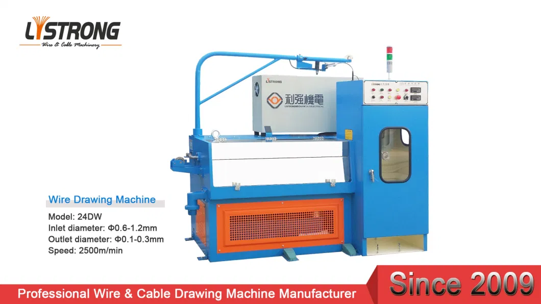 Listrong 0.1-0.3mm Copper Fine Wire Drawing Machine with Continuous Annealing