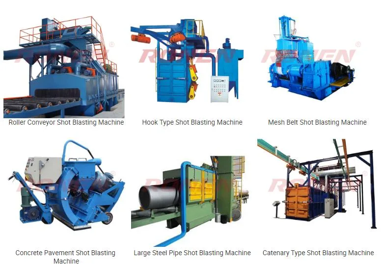 China Supply Aluminum Formwork Wire Mesh Belt Type Shot Blasting Machine