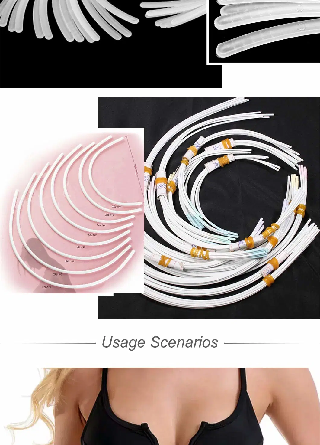 Customized Size Color POM Underwear Wires Pre-Coated High Carbon Steel Metal Bra Underwire