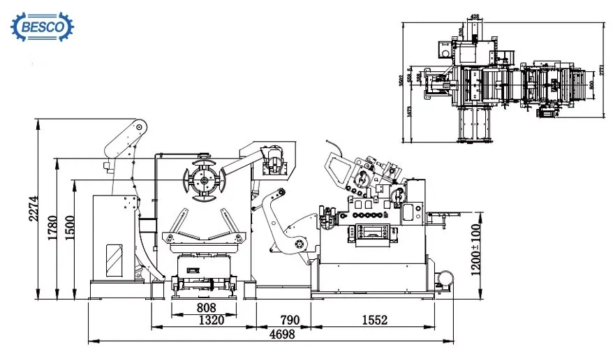 Sheet Metal Uncoiler 3 in 1 Decoiler Straightening Feeder Machine for Steel Coil Materials