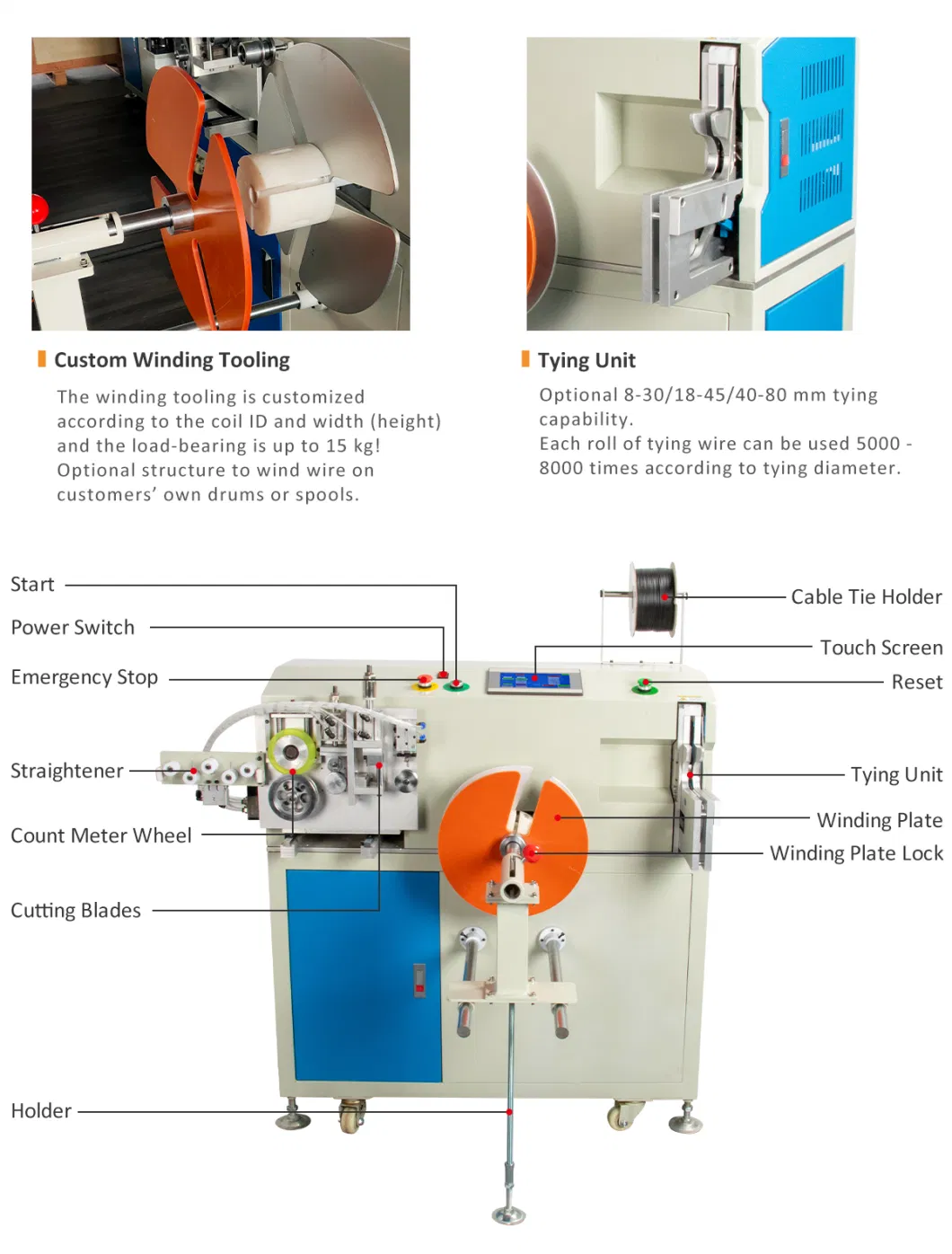 Eastontech Fixed Length Cutting Wire Cable Winding and Tying Machine