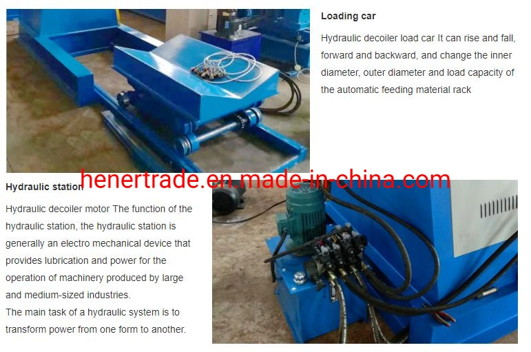 5 / 7/10/15 Tons with Car Hydraulic Decoiler Uncoiler Unwinder Machine