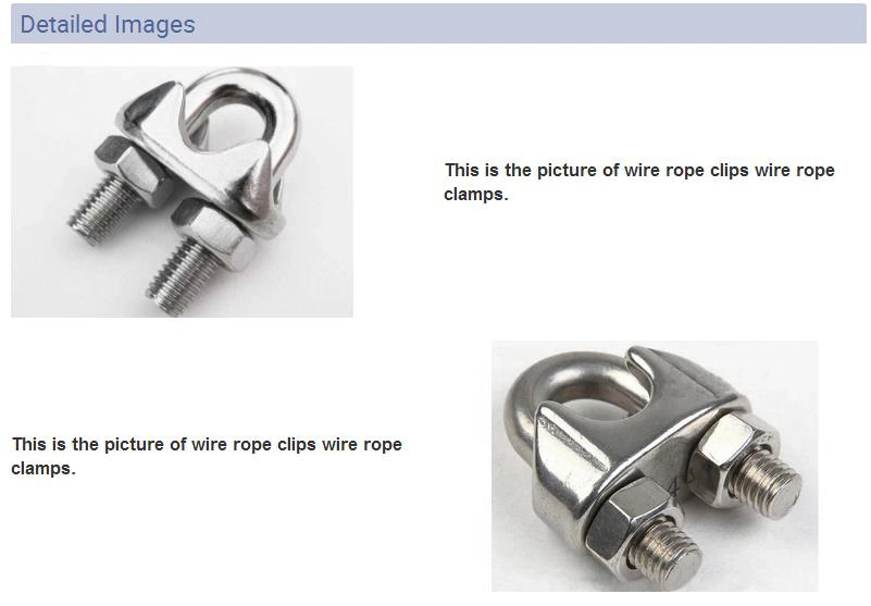 Malleable Wire Rope Clip, Wire Rope Clamp in Rigging Hardware