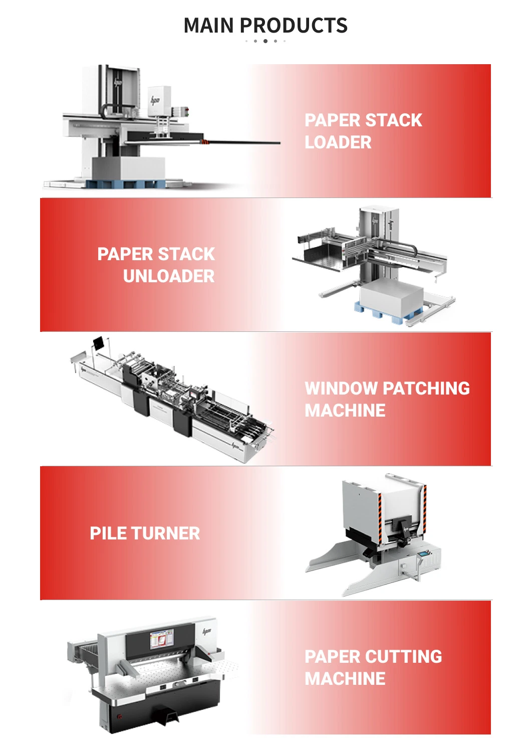 Automatic Paper Unloader Loading Machine for Paper Cutter and Printing