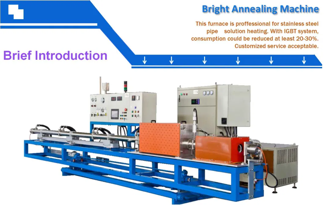 Continious Type Stainless Steel Pipe Bright Annealing Machine Solution Heat Treatment Furnace