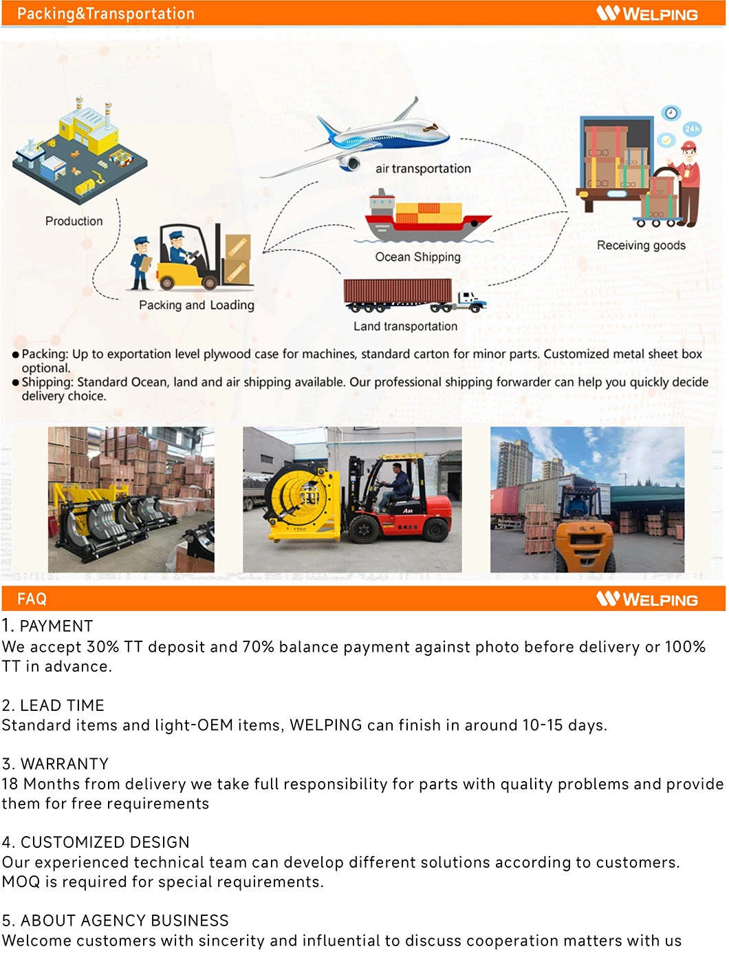 High Quality Welping Resistance Butt Welder Fusion Welding Joint HDPE Jointing Machine Wp630A