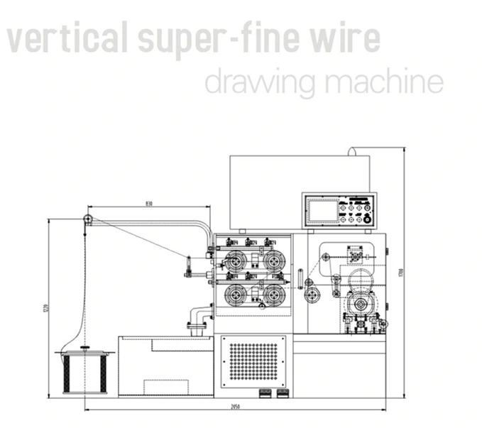 Vertical Super-Fine Copper Wire and Cable Drawing Machine