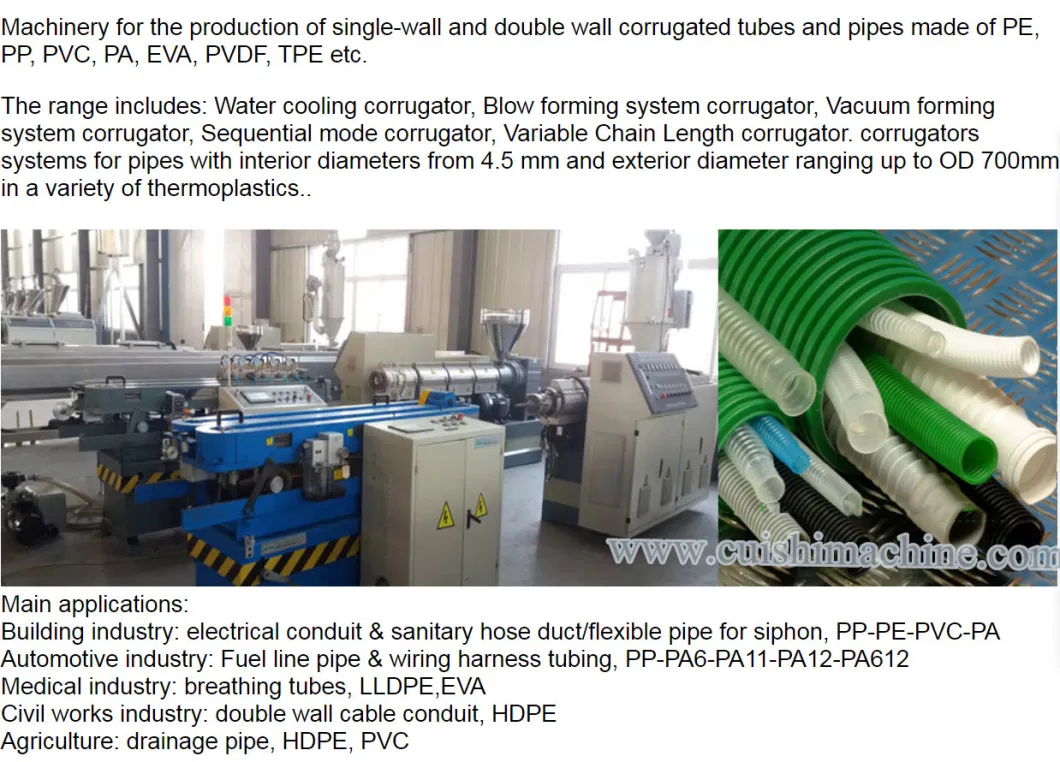 Manufacturer PA/PP/PE Gi Electrical Pipe Corrugated Flexible Pipe Cable Protection Hose Production Line