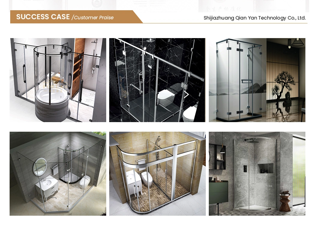 Qian Yan Bathtub Shower Cabin China Semicircle Shape Stainless Shower Enclosure Manufacturing Wholesale Easy Install Metal Shower Room Frame