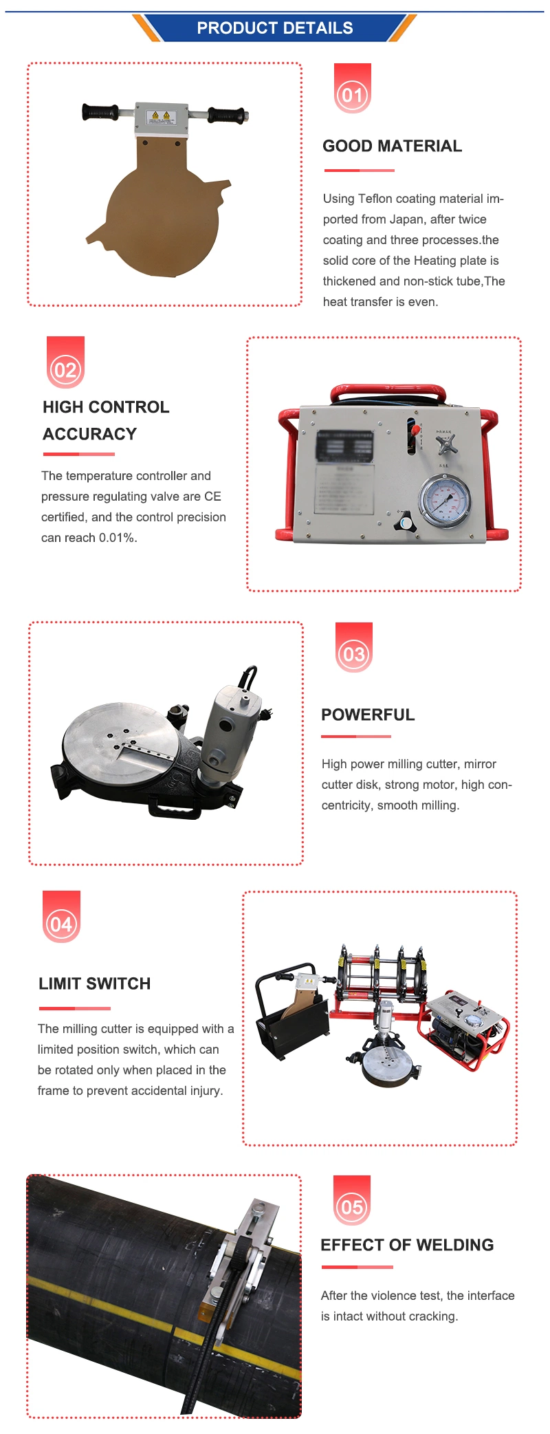 90-315mm HDPE Pipe Joint Machine Price Plastic Pipe PPR Welding Machine Automatic Butt Fusion Welding Machine