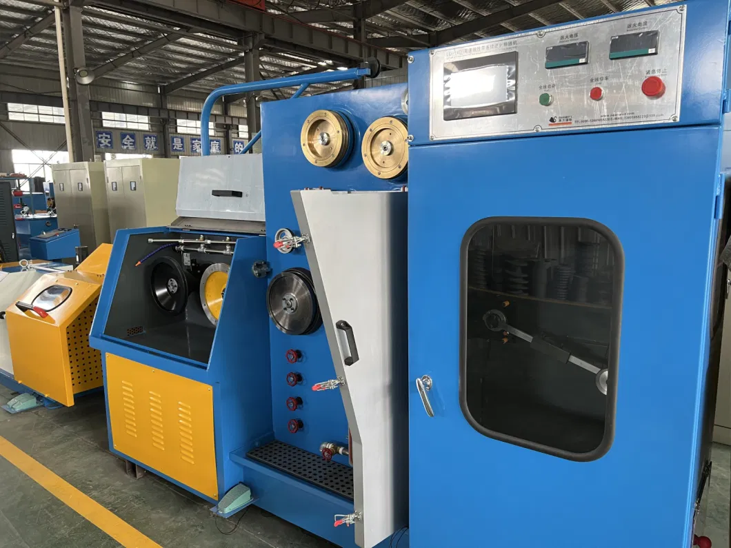 Shanghai Swan 14D Fine Wire Copper Wire Drawing Machine with Continuous Annealing Machine Max Inlet 1.38mm Outlet 0.26 to 0.68mm