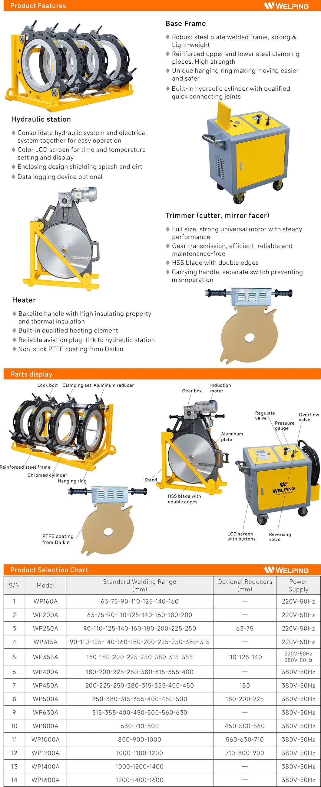 High Quality Hot Plate Semi-Automatic Hydraulic Pipe Welding HDPE Joint Machine Butt Fusion Welding Machine