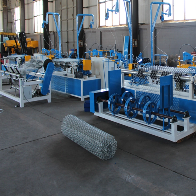 High Speed Automatic PVC Gi Wire Diamond Mesh Chain Link Fence Net Weaving Making Machine Price