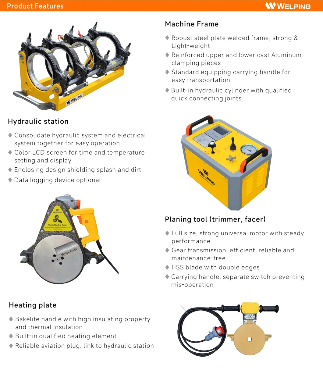 Good Quality Wp200A Hydraulic Semi-Automatic Butt Pipe Welding Machine Butt Fusion Welding Machine